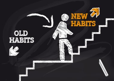 old Habits new habits clipart