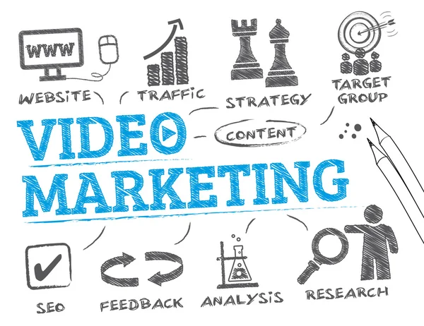 Concept de marketing vidéo — Image vectorielle