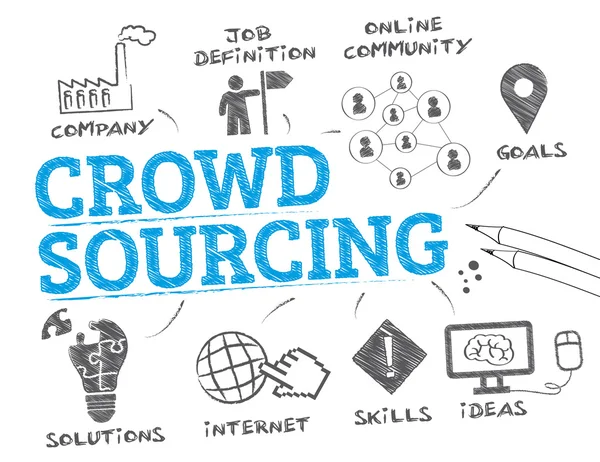 Crowdsourcing concepto vector ilustración — Vector de stock