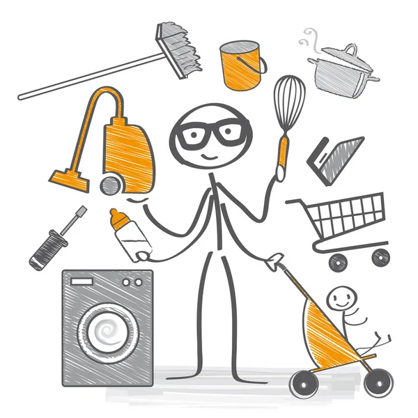 Househusband vector illustration — Stock Vector