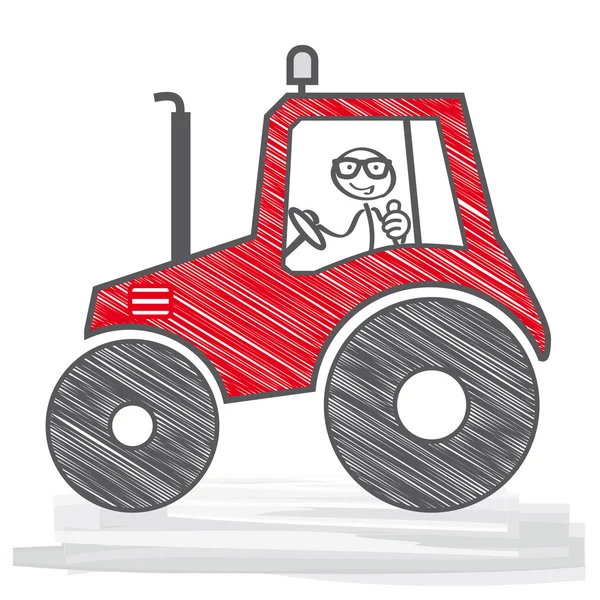 Agriculteur conduisant un tracteur — Image vectorielle