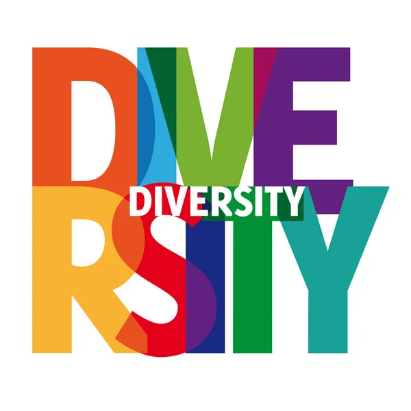 Diversity concept - transparent letters — Stock Vector