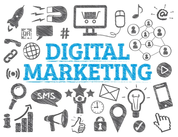 Concetto di marketing digitale — Vettoriale Stock