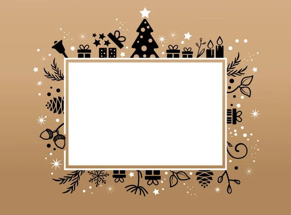 金色背景空白圣诞贺卡 矢量图解概念 — 图库矢量图片