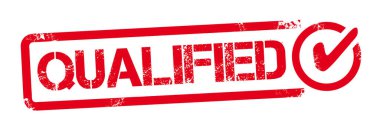 Kalifiye Lastik Damga. Kırmızı Nitelikli Kauçuk Damgası - Mühür Vektör İllüstrasyonu