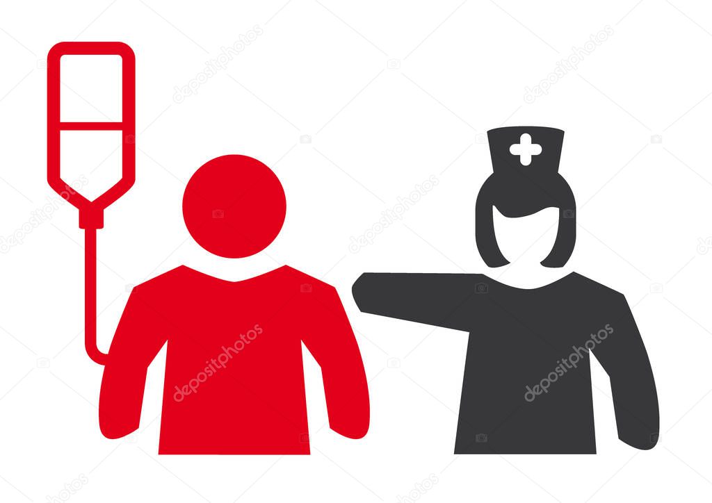 Vector icon illustration of intensive care unit - pictogram, symbol and graphic
