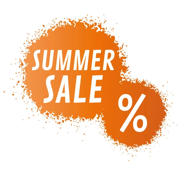 Summer Sale Banner Vector Illustration Orange Spotted Graffiti Label White — Stock Vector