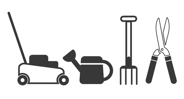 Gardening Tools Illustration Icon Concept Set Gardenig Symbols —  Vetores de Stock