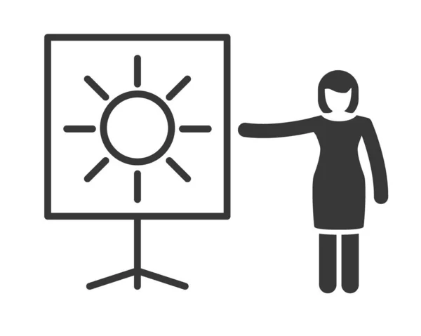 Symbol Für Wettervorhersage Meteorologe Und Wetterpräsentation Vektor Symbol Auf Weißem — Stockvektor