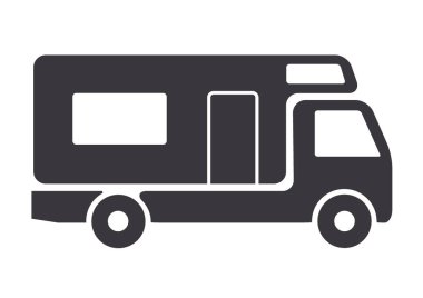 Karavan simgesi - karavan vektör illüstrasyon konseptinde tatil gezisi