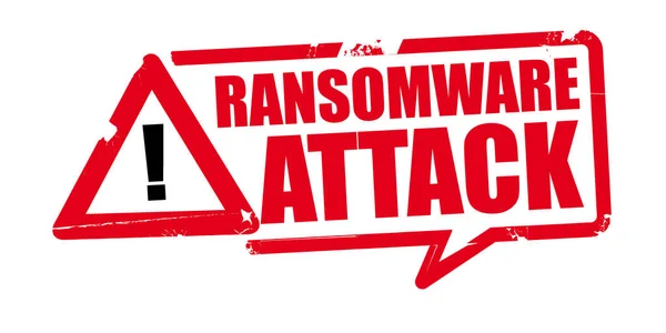 Timbro Gomma Attacco Ransomware Cyber Sicurezza Brech Web Dati — Vettoriale Stock