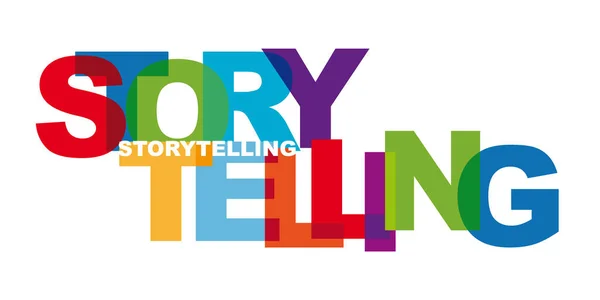 Storytelling Banner Met Kleurrijke Letters Typografische Vector Illustratie Concep — Stockvector