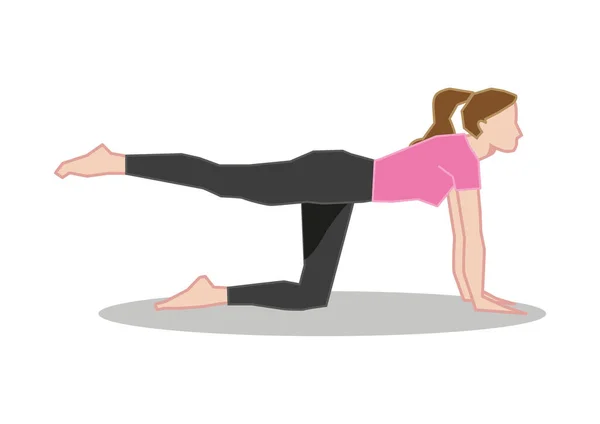 Mujer Haciendo Ejercicio Para Volver Gimnasio Concepto Ilustración Vectorial Para — Archivo Imágenes Vectoriales