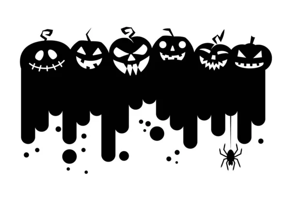 Calabazas Riendo Sobre Fondo Blanco Elementos Diseño Feliz Halloween Ilustración — Vector de stock
