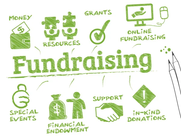 Fundraising chart — Stock Vector