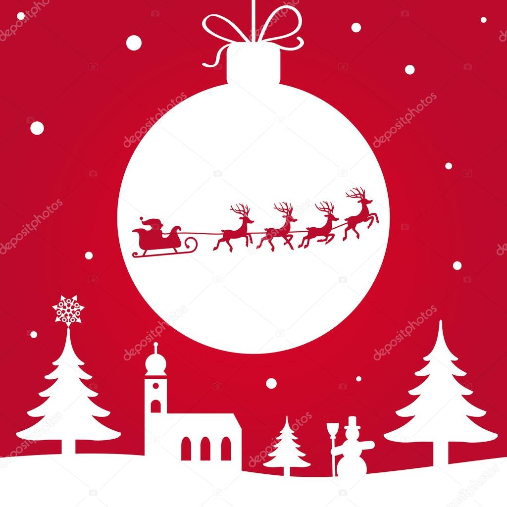 silhouette - Christmas greeting card