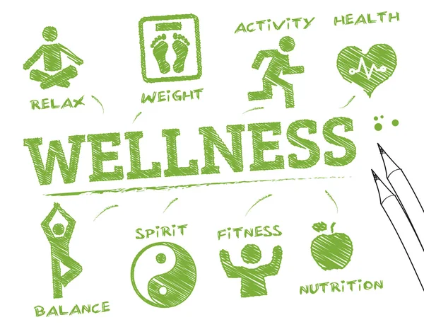 Wellness- info gráfico — Archivo Imágenes Vectoriales