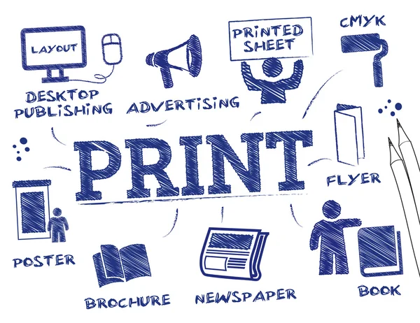 Desktop Publishing Stock Vectors Royalty Free Print Concept Chart Stock Vector