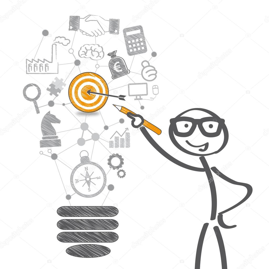 business goal doodle - vector illustration