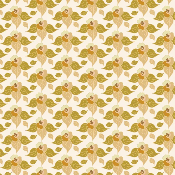 Fond floral beige sans couture — Image vectorielle