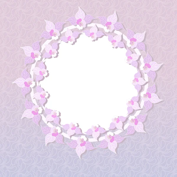 Cadre floral rond rose — Image vectorielle