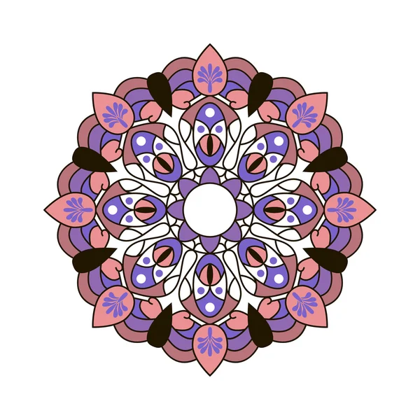 Colorido ornamento redondo — Vector de stock