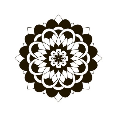 Siyah ve beyaz yuvarlak çiçek desenli