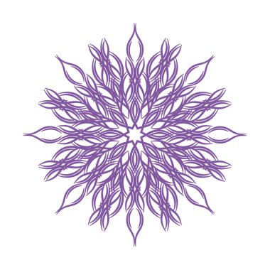 Mor çiçek desenli yuvarlak