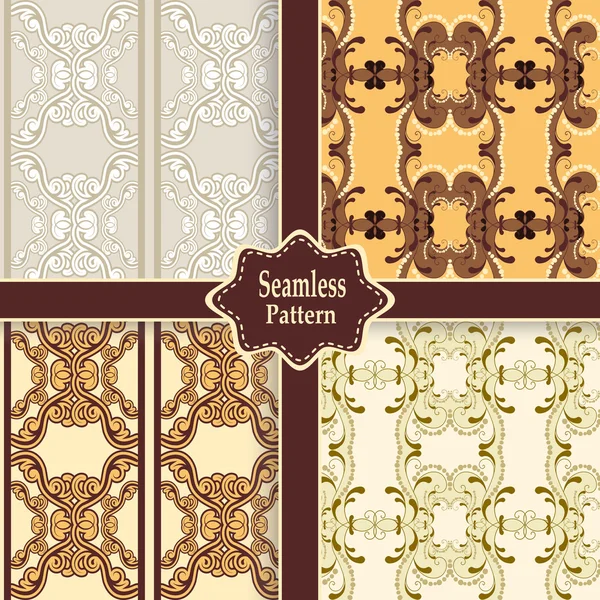 Set of seamless ornamental patterns — Stock Vector