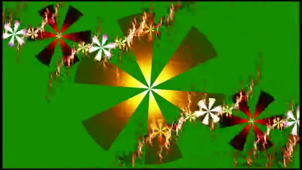 Fundo Verde Torno Mandala Mover Mandalas Flor — Vídeo de Stock