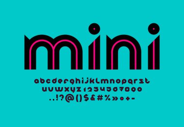 Gelecek orijinal yazı tipi, yaratıcı yuvarlak modern alfabe