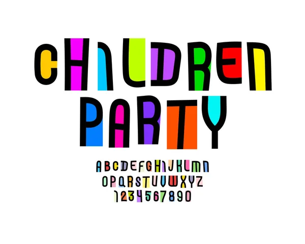 Verspielte Farbige Schrift Modernes Kinderalphabet Trendige Kursive Buchstaben Und Zahlen — Stockvektor