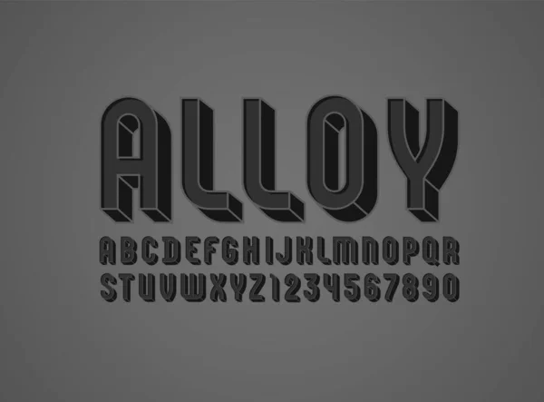 Σκοτεινή Γραμματοσειρά Μοντέρνο Πρωτότυπο Τολμηρό Αλφάβητο Σύγχρονα Συμπυκνωμένα Γράμματα Και — Διανυσματικό Αρχείο