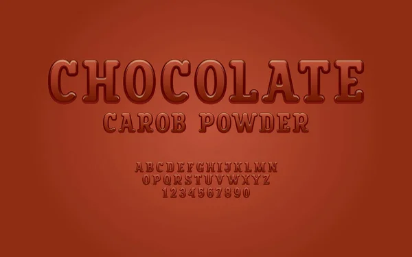 Chocolate Fonte Alfabeto Estilo Cartoon Laje Serif Letras Maiúsculas Arredondadas — Vetor de Stock