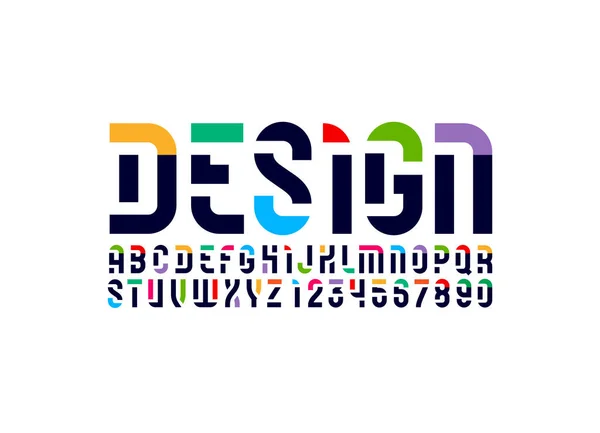 Futuristic Original Font Sci Display Stencil Alphabet Modern Multi Colored — Stockový vektor