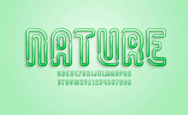 Font in stile 3d, alfabeto in stile liquido — Vettoriale Stock