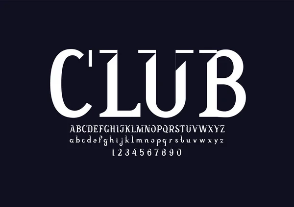 Fonte serif laje branca, alfabeto moderno com sombra, letras maiúsculas e minúsculas na moda e números, ilustração vetorial 10EPS — Vetor de Stock