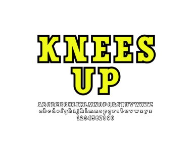 Parlak levha yazı tipi, kalın alfabe, A 'dan Z' ye büyük harfler ve 0 'dan 9' a Arap rakamları, vektör illüstrasyonu 10EPS