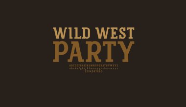 Slap serif yazı tipi, retro kalın alfabe, büyük harf ve sayılar, vektör illüstrasyon 10EPS