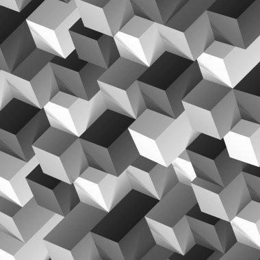 3d küplerden soyut doku, geometrik gri şekillerden arkaplan