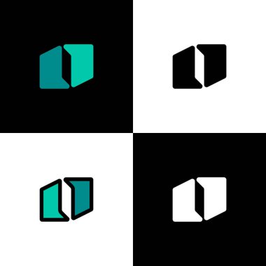 Logo numarası 0, sayı 0, marka adı tasarımın için dört sayı kümesi, vektör illüstrasyonu 10 EPS