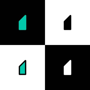 Logo numarası 1, numara 1, marka adı tasarımın için dört sayı kümesi, vektör illüstrasyonu 10 EPS