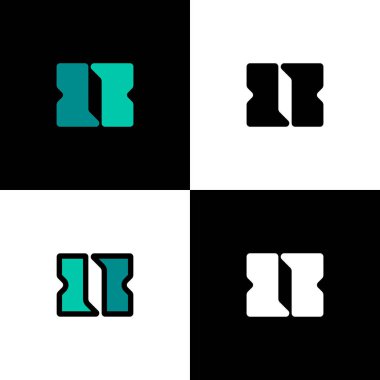 8 numaralı logo, sekiz numara, marka adın için dört rakamlı set, vektör illüstrasyon 10 EPS