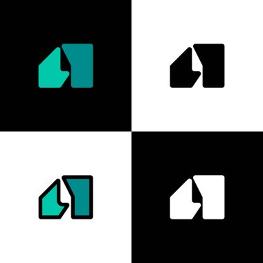 Logo harfi A, yazı tipi alfabesi, marka adın için dört harfli set, vektör illüstrasyon 10 EPS