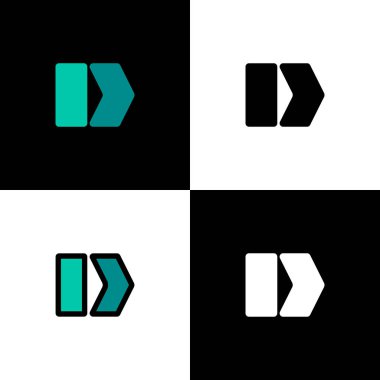 Logo harfi D, yazı tipi alfabesi, marka adı tasarımın için dört harfli set, vektör illüstrasyon 10 EPS