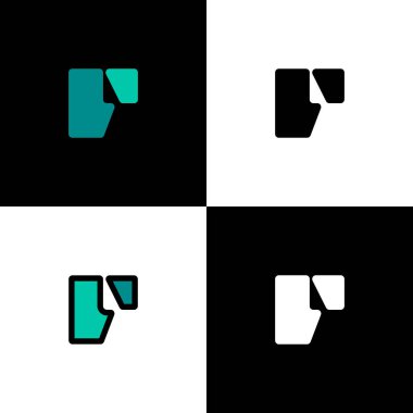 Logo harfi F, font alfabesi, marka adı tasarımın için dört harfli set, vektör illüstrasyon 10 EPS