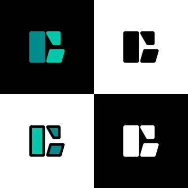 Logo harfi G, font alfabesi, marka adın için dört harfli set, vektör illüstrasyon 10 EPS