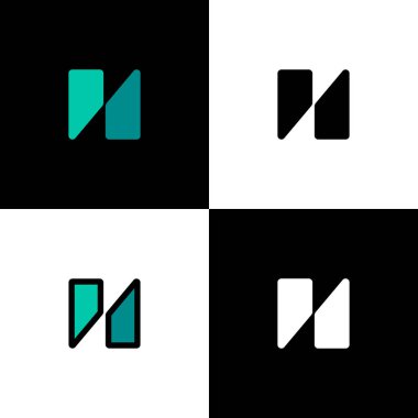 Logo harfi H, font alfabesi, marka adı tasarımın için dört harfli set, vektör illüstrasyonu 10 EPS