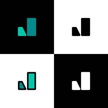 Logo harfi J, font alfabesi, marka adın için dört harfli set, vektör illüstrasyon 10 EPS