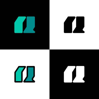 Logo harfi Q, yazı tipi alfabesi, marka adın için dört harfli set, vektör illüstrasyon 10 EPS